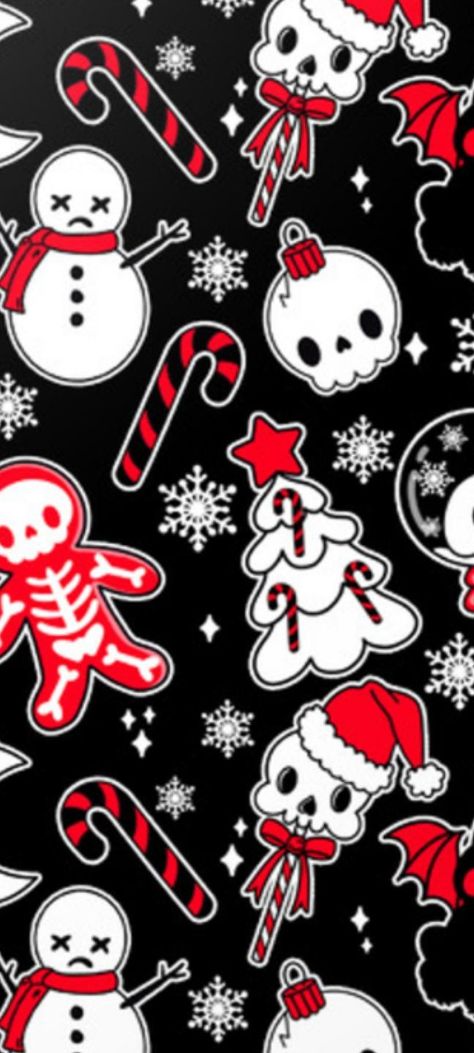 Scary Christmas, Christmas Horror, Creepy Christmas, Cute Christmas Wallpaper, Skull Wallpaper, Halloween Poster, Winter Wallpaper, Skull And Bones, Diy Phone Case