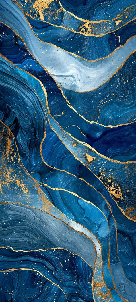 Blue Gold White Aesthetic, Ocean Design Ideas, Blue Gold Aesthetic, Sapphire Aesthetic, Blue And Gold Aesthetic, Blue Marble Background, Marbling Pattern, Blue And Gold Marble, Azure Color