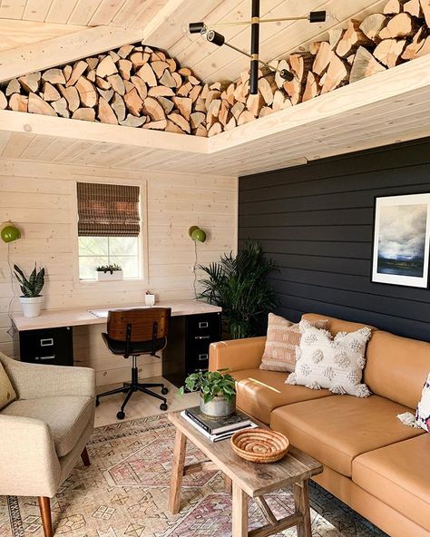 Our Favorite Outdoor Makeovers from the One Room Challenge | Better Homes & Gardens She Shed Makeover, She Shed Office, She Shed Interior, Outdoor Makeover, Office Shed, Shed Makeover, Shed Office, Shed Interior, Shed Home