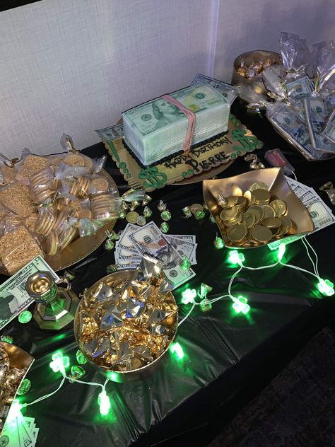 Money Theme Birthday Party Ideas | Photo 6 of 14 Money Birthday Theme Party, Cash Themed Party Ideas, Money Themed Cocktail, Ganster Party Theme, Pimp Party Theme, Narco Party Theme, Narco Theme Party, Marissa Ramirez, Money Party Theme