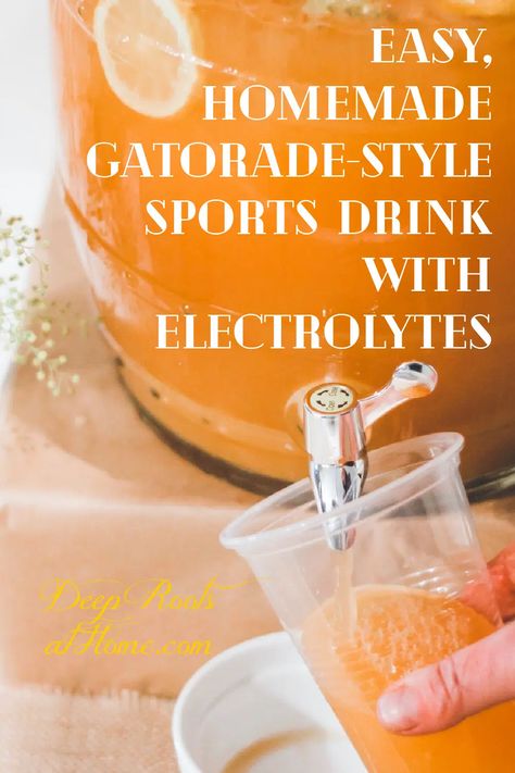 Easy, Homemade Gatorade-Style Sports Drink w/ Electrolytes Healthy Gatorade Alternative, How To Make Gatorade, Natures Gatorade, Grape Gatorade, Natural Gatorade, Gatorade Alternative, Homemade Energy Drink, Electrolyte Drink Recipe, Homemade Gatorade