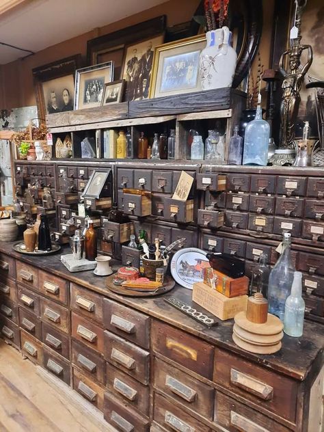 Moody Craft Room, Reese Core, Craft Studio Design, Apothecary Pantry, Apothecary Ideas, Hobby Room Design, Craft Room Organisation, Room Organisation, Antique Booth