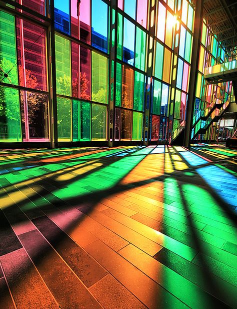 Stained Glass #architecture ☮k☮ زجاج ملون, Futurism, Stained Glass Windows, Light And Shadow, Glass Window, Mosaic Glass, Colored Glass, Rainbow Colors, Ramen