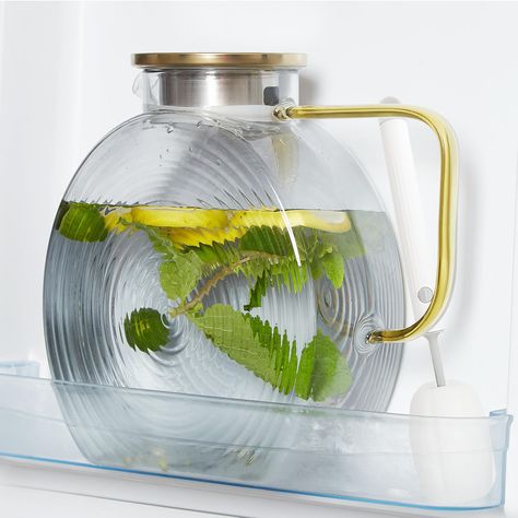 PRICES MAY VARY. 【Suitable For Refrigerator Door】 Our glass pitcher with lids for fridge is only 9cm wide. Unlike traditional glass pitcher, we use a flat design, which is very suitable for storage anywhere in the refrigerator and can better save refrigerator space. Practical but also stylish appearance, suitable for a variety of decoration styles. 【High Borosilicate Glass】 The glass carafe is made of high-quality high borosilicate glass, BPA free, durable and not easy to break. Withstands tempe Drinks Lemonade, Sun Tea Jar, Iced Tea Pitcher, Sun Tea, Tea Pitcher, Tea Jar, Fridge Door, Glass Jug, Glass Carafe