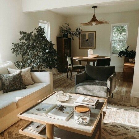 Could and should kiss that morning light right on the lips 🫡 Apartment Therapy Small Spaces, Global Living Room, New House Living Room, Orange Home, Living Room Setup, Leather Swivel Chair, Dark Metal, Meditation Space, Mid Century Chair