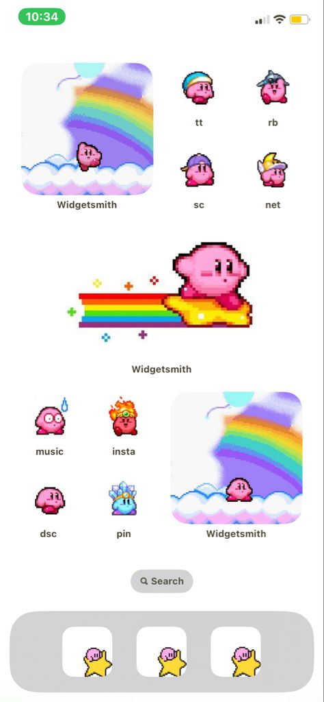 Kirby Ios 16 Wallpaper, Kirby Flip Phone Template, Kirby Iphone Layout, Kirby Phone Layout, Kirby Iphone Theme, Nintendo Phone Theme, Colorful Ios Layout, Kirby Homescreen Layout, Kirby Widgets Long