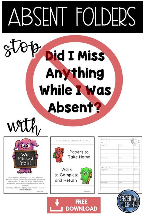 Absent Bin Classroom, Student Absent Work, Make Up Work For Absent Students, Absent Folder, Absent Student Work Form, While You Were Out Student Absent, Absent Work, Class Routine, Work Folders