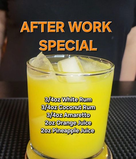 After Work Schedule, Pineapple Juice Drinks, Fruity Alcohol Drinks, Bartender Drinks Recipes, Fun Drinks Alcohol, Bartender Drinks, Alcholic Drinks, Cocktail Drinks Alcoholic, Party Drinks Alcohol