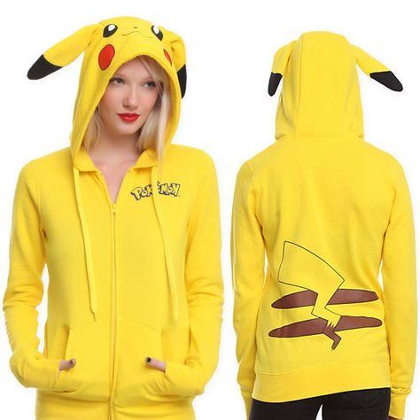 Cartoon Pikachu Loose Cardigan Hooded Long Sleeve Sweater #dresslover #fashionstyle #streetstyle #girlfashion #streetfashion #meetyoursfashion #model #outfitoftheday #girlstyle #shopaholic Totoro Hoodie, Pikachu Hoodie, Pikachu Costume, Pokemon Halloween, Estilo Harajuku, Unique Women, Kawaii Harajuku, Loose Cardigan, Zip Up Hoodies