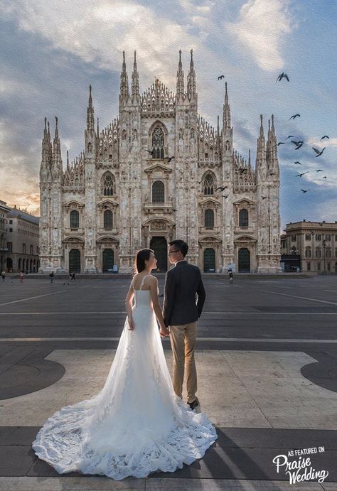 This prewedding photo captured in Milan is like a fairytale-come-true! Italy Photoshoot, Holding Your Hand, Grow Old Together, Prewedding Photo, Italy Photos, Real Life Fairies, Marathi Wedding, Europe Wedding, Destination Wedding Photos