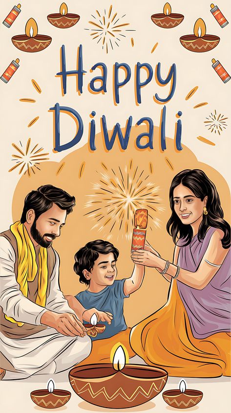 Free Family Celebrating Diwali Deepavali Greetings Cards, Hindu Festival Of Lights, Happy Diwali Images, Diwali Diya, Diwali Images, Balloon Background, Valentine Background, Hindu Festivals, Free Family