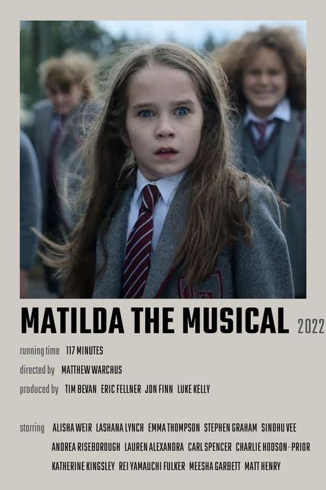 Matilda the Musical Movie Poster Matilda The Musical Movie, Musical Movie Poster, Matilda Movie, Matilda The Musical, Stephen Graham, Musical Film, Theatre Kid, Musical Movies, Aesthetic Movies