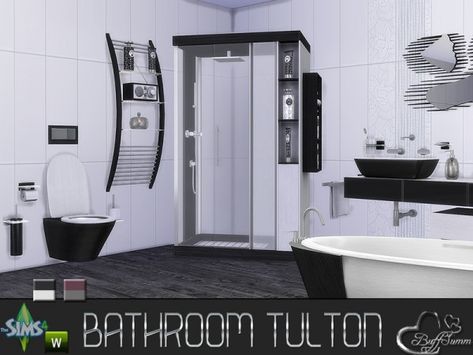 The Sims Resource: Tulton Bathroom set 1 by BuffSumm Sims4 Cc Furniture Bathroom, Ts4 Cc Bathroom, Sims4 Bathroom, Sims 4 Blog, Sims 4 Traits, Silver Bathroom, Sims 4 Bedroom, Casas The Sims 4, Bathroom Red