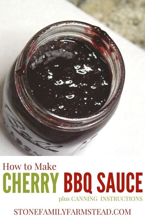 Sweet And Spicy Bbq Sauce Recipe, Spicy Bbq Sauce Recipe, Cherry Bbq Sauce, Spicy Bbq Sauce, Homemade Bbq Sauce, Cherry Sauce, Barbecue Sauce Recipes, Canned Cherries, Bbq Sauce Recipe