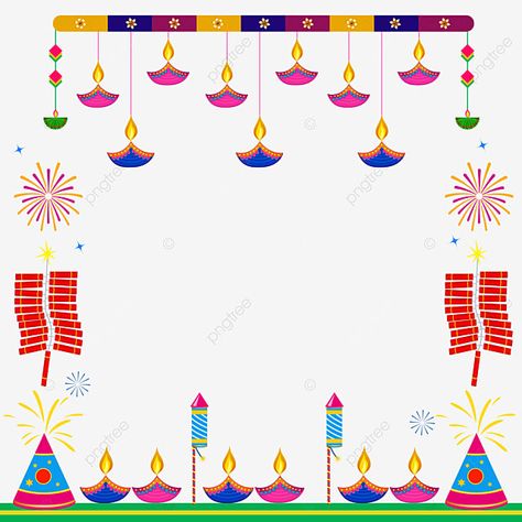 Happy Diwali Decoration For School, Diwali Frame Background, Deepavali Drawing, Diwali Chart, Diwali Frame, Diwali Clipart, Diwali Image, Crackers Images, Classroom Windows