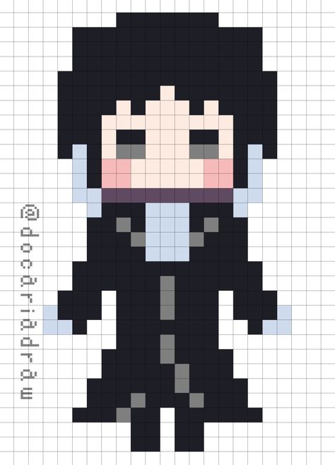 Bungou Stray Dogs Nail Art, Bungo Stray Dogs Perler Beads, Bsd Perler Bead Patterns, Bsd Perler Beads, Bungo Stray Dogs Pixel Art, Dazai Pixel Art, Bsd Crochet, Bsd Crafts, Bsd Pixel Art