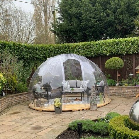 GeoDomeX Clear DIY Self Build Outdoor Geodesic Dome Room Garden Igloo – GeoDomeX.co.uk Garden Dome, Garden Igloo, Dome Room, Dome Structure, Self Build, Blue Ash, Temporary Structures, Polycarbonate Panels, Room Garden