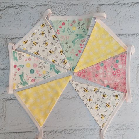 Spring themed bunting Children's Bedroom, Pastel Colours, Playroom Decor, Childrens Bedrooms, The Sunshine, Bunting, Pastel Colors, Cute Gifts, Bee