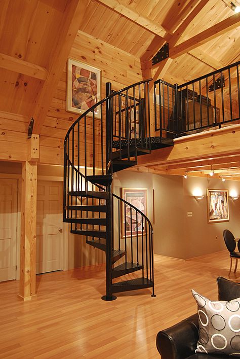 want Steel Spiral Staircase, Staircase Gallery, Aluminum Handrail, Loft Staircase, Stair Gallery, Spiral Staircases, Escalier Design, Loft Stairs, Pole Barn House Plans