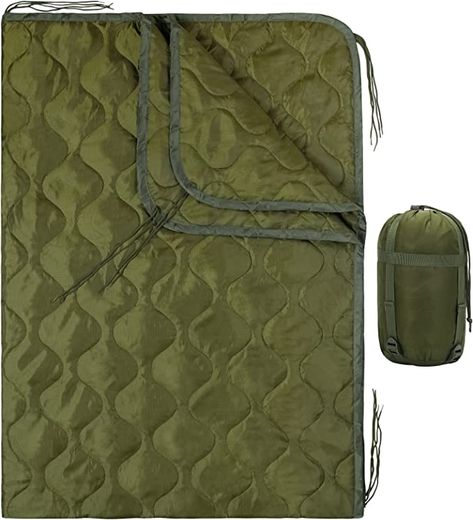 Amazon.com : BARST Woobie Blanket Water-Resistant Poncho Liner Thermal Insulated Camping Blanket with Compression Carry Bag for Ourdoor Hiking Survival Green : Sports & Outdoors Woobie Blanket, Military Poncho, Green Sports, Studio Apt, Camping Blanket, Carry Bag, Sleeping Bag, Nylon Bag, Carry On Bag