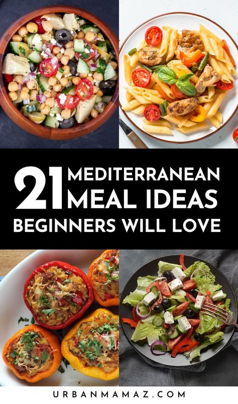 Looking for Mediterranean meal ideas for beginners? Check out these 7 days Mediterranean diet meal plan! 28 Day Mediterranean Diet Plan, Meditteranean Diet Meal Plan, Mediterranean Diet Meal Planning, Mediterranean Diet Crockpot Meals, Mediterranean Diet Weekly Meal Plan, Mediterranean Diet Recipes Meal Plan, 7 Day Mediterranean Diet Meal Plan, Mediterranean Diet Ideas, Mediterranean Christmas Dinner