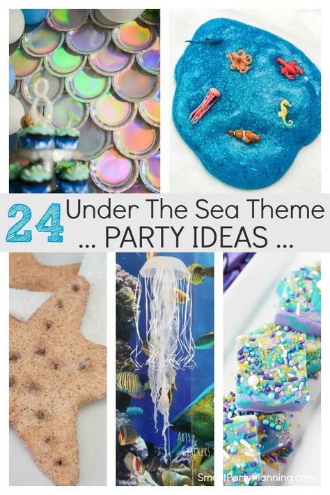 Create an awesome under the sea theme party with these easy DIY ideas. Kids will love all the party food, decorations and activities. All these ideas are easy to recreate and will ensure that you will have an under the sea party to remember. Underwater Theme Party, Under The Sea Theme Party, Sea Theme Party, Beach Cupcakes, Fishing Cupcakes, Underwater Party, Under The Sea Decorations, Sea Party Ideas, Theme Party Ideas