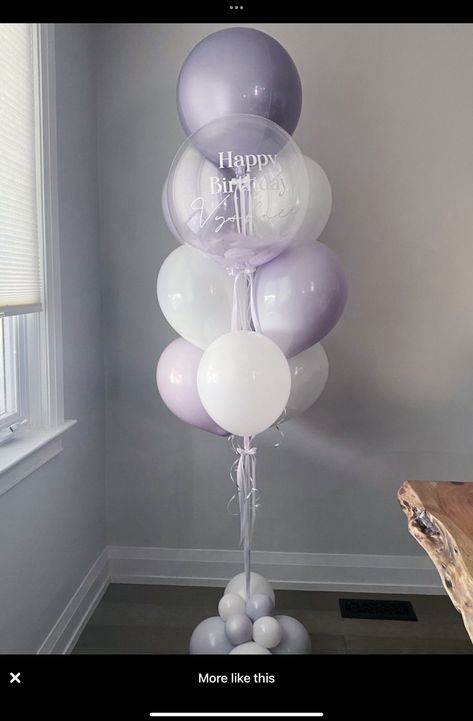 Purple Balloon Aesthetic, Ballon Birthday Aesthetic, Lilac Balloons, Marble Balloons, Sweet 16 Party Decorations, 30 Balloons, Floating Balloons, Cute Birthday Pictures, Pastel Balloons