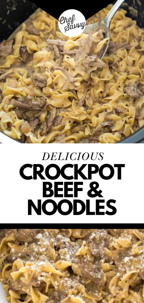 Beef Noodles Crockpot, Crock Pot Stroganoff, Beef And Noodles Crockpot, Tender Pot Roast, Beef And Noodles Recipe, Beef Tips And Noodles, Academia House, Chef Savvy, Beef Stroganoff Crockpot