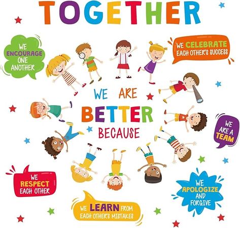 Amazon.com: IARTTOP Inspirational Saying Wall Decals for Classroom We are Better Positive Teamwork Stickers Colorful Team Work Friend Together Wall Art for School Office Nursery Decor : Tools & Home Improvement Defence Day Pakistan Drawings, Wall Art For School, School Invitation Card, Wall Art For Classroom, School Nurse Office Decorations, Art For Classroom, Windows Office, Nursery Door, Classroom Interior