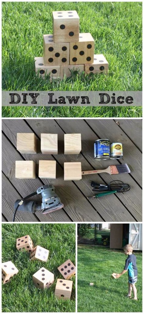 Best DIY Backyard Games - DIY Wooden Yard Dice - Cool DIY Yard Game Ideas for Adults, Teens and Kids - Easy Tutorials for Cornhole, Washers, Jenga, Tic Tac Toe and Horseshoes - Cool Projects for Outdoor Parties and Summer Family Fun Outside #diy #backyard #kids #games Backyard Games Diy, Giant Outdoor Games, Outdoor Games Adults, Backyard Party Games, Yard Dice, Diy Party Games, Diy Yard Games, Outdoor Party Games, Diy Lawn