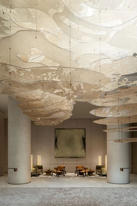 Interesting Ceiling Ideas, Ceiling Feature, Ceiling Detail, Restaurant Concept, Lobby Design, The Ceiling, Hotel Design, Dream House Decor, Commercial Design