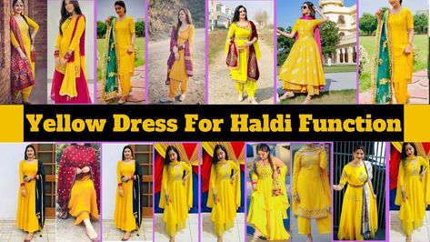 31+ Yellow punjabi suits design/Beautiful yellow sute with contrast dupatta/Yellow suits combination Haldi Outfits Ideas, Bride Haldi Outfit, Haldi Outfit Ideas For Bride, Yellow Dress For Haldi Function, Dress For Haldi Function, Yellow Punjabi Suit, Haldi Outfits For Bride, Yellow Suits, Yellow Outfit Ideas