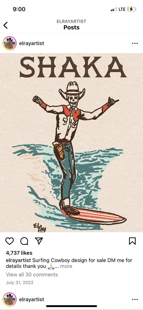 Surf Cowboy, Hippies And Cowboys, Surfing Cowboy, Cowboy Artwork, Cowboy Design, Cowboy Wedding, Wedding Events, Tatting, Cowboy