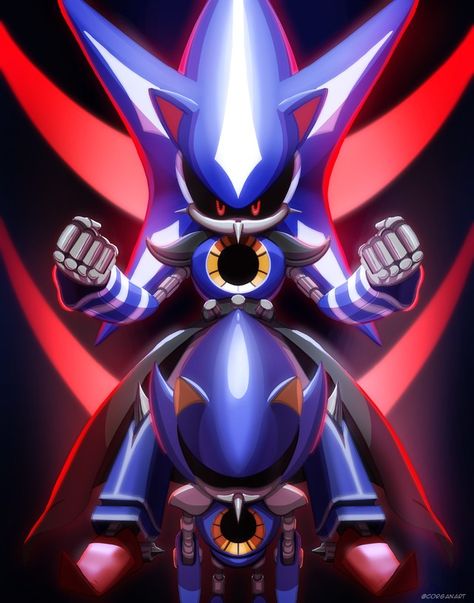 Metal Overlord Sonic, Neo Metal Sonic Fanart, Metal Sonic Wallpaper, Metal Sonic Fanart, Neo Metal Sonic, Mecha Sonic, Hedgehog Character, Sonic Wallpaper, Metal Sonic