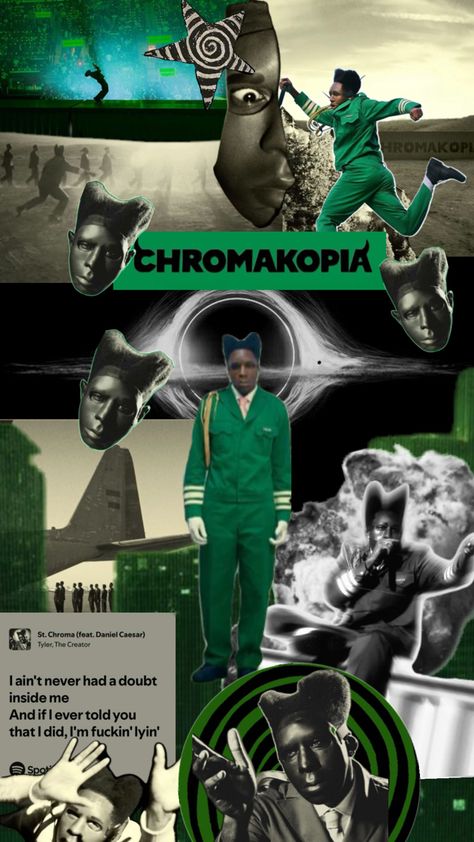 Chromakopia Tyler The Creator Collage Wallpaper Tyler The Creator Collage, Tyler The Creator Wallpaper, Japanese Wallpaper Iphone, Hello Kitty Wallpaper Hd, Daniel Caesar, Lil Yachty, Steve Lacy, Music Poster Design, Collage Wallpaper