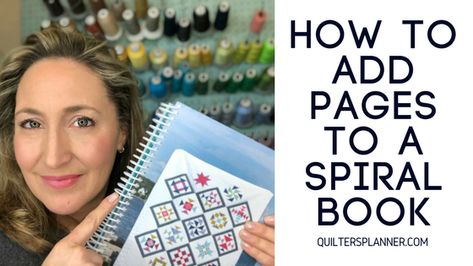 How To Add Pages To A Book, How To Add Pages To Spiral Planner, Spiral Notebook Ideas, Diy Spiral Notebook, Spiral Book Binding, Quilting Organization, Bloom Planner, Student Diary, Spiral Planner