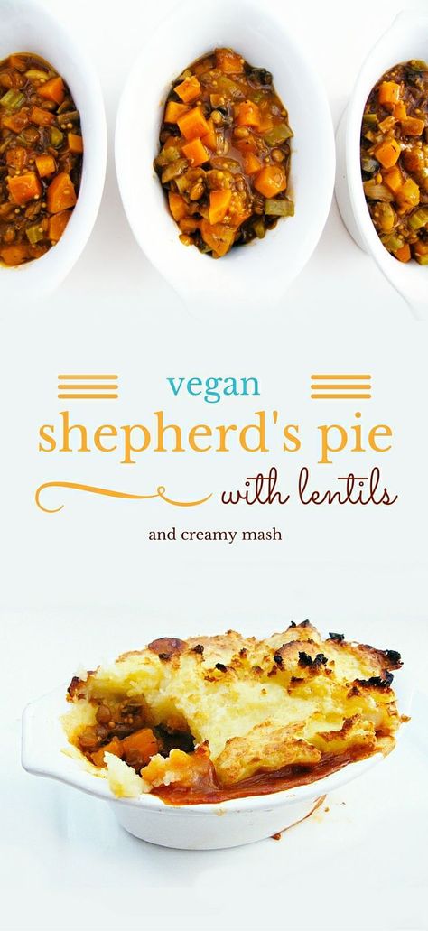 An easy and comforting shepherd's pie made with mushrooms, onions, carrots and lentils in a rich gravy topped with a creamy dairy free mash. http://www.tinnedtomatoes.com Vegan Shepherds Pie, Shepherd's Pie, Shepherds Pie, Vegan Cooking, Vegan Dinner Recipes, Vegan Foods, Vegan Eating, Vegan Dishes, Vegan Dinners