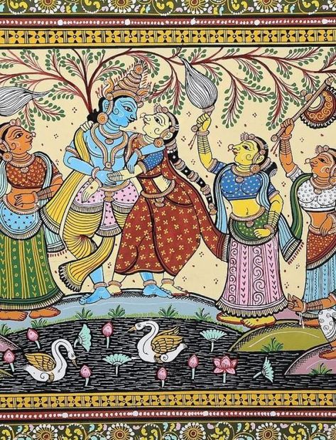 Patachithra Painting, Cheriyal Art, Odisha Pattachitra, Odisha Art, Pattachitra Art, Phad Painting, Indian Contemporary Art, Women Books, Bengali Art