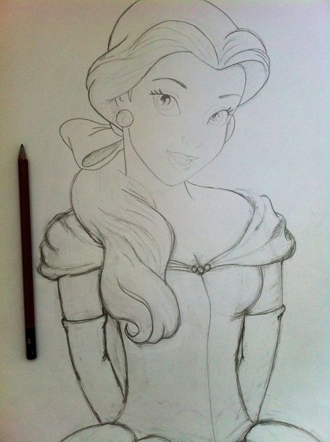 Beauty And The Beast Sketch, Belle Sketch, Belle Drawing, Beauty And The Beast Drawing, Beauty And The Beast Art, Chicano Drawings, Belle Beauty And The Beast, Princess Drawings, Belle Beauty