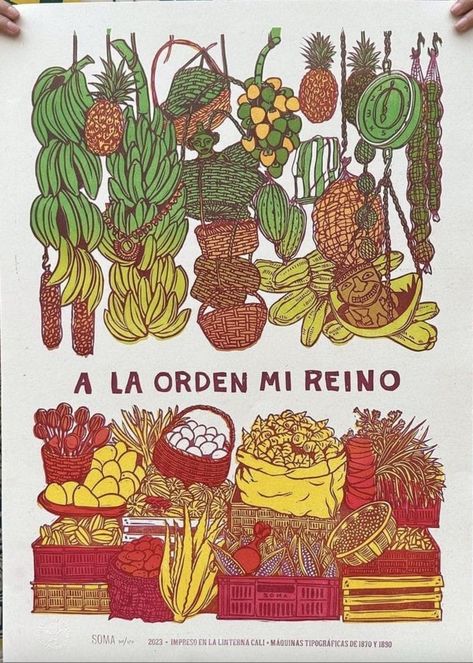 (4) WhatsApp Mexican Food Illustration Art, Colombian Art Paintings, Colombian Prints, Latin American Design, Latin Illustration, Latin America Aesthetic, Colombia Illustration, Library Artwork, Colombia Art