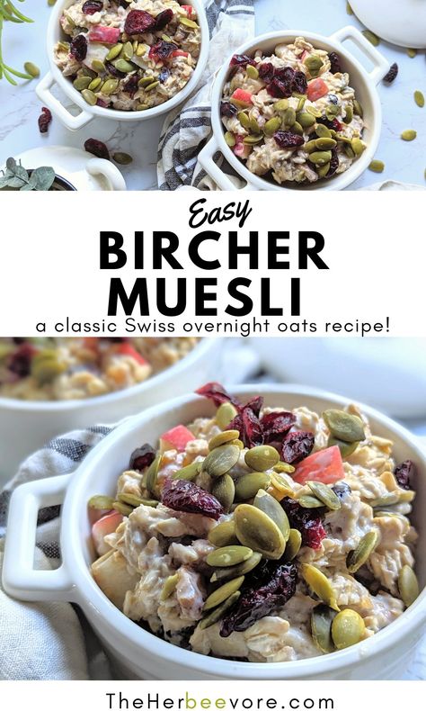 Muesli Recipe Overnight, Recipe For Overnight Oats, Recipe Overnight Oats, Bircher Muesli Recipe, Overnight Muesli, Healthy Hearty Breakfast, Muesli Recipe, Bircher Muesli, Overnight Oats Healthy