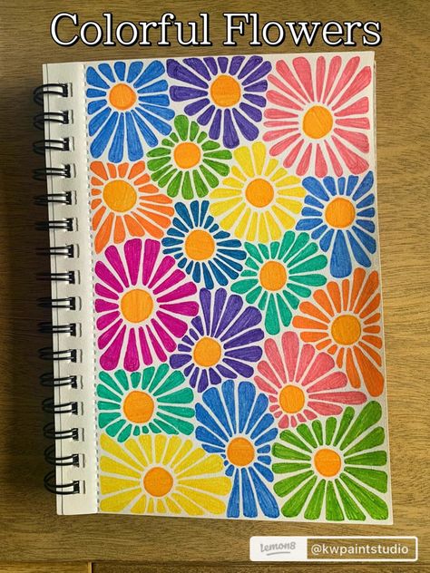 Easy Posca Pen Doodles, Felt Tip Pen Art Drawings Easy, Art Markers Drawing Easy, Little Flowers Drawing, Easy Alcohol Marker Art Simple, Easy Paint Marker Drawings, Flower Drawing With Color, Simple Posca Pen Art, Doodles With Markers