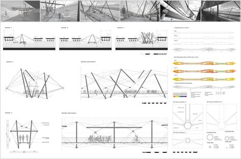 Suspended Tensegrity Bridge | Stefano Paradiso Tensegrity Architecture, Library Floor Plan, Tensegrity Structure, Site Analysis Architecture, Architecture Design Presentation, Bridge Structure, Engineering Notes, Steel Bridge, Urban Housing