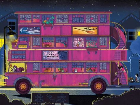 Knight Bus, Beast Film, Harry Potter Print, Leaky Cauldron, Harry Potter Book, Harry Potter Stories, Harry Potter Illustration, The Prisoner, The Prisoner Of Azkaban