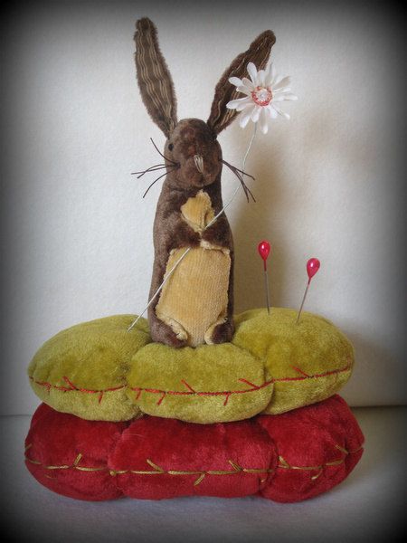 cheswick company Rabbit Collection, Pin Cushions Patterns, Velveteen Rabbit, Needle Cases, Adorable Bunny, Primitive Folk Art, Animal Projects, Cushion Pattern, Easter Rabbit