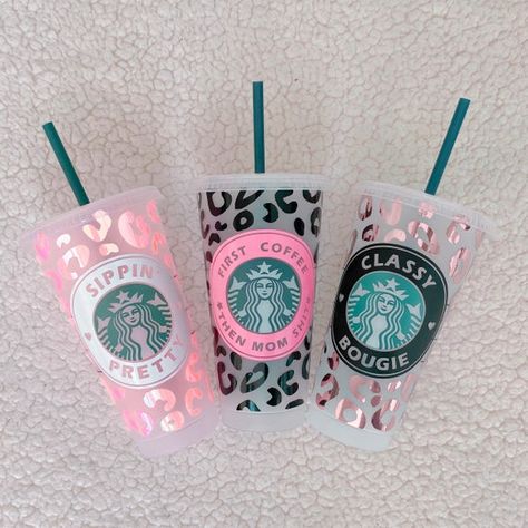 Diy Gifts For Christmas, Leopard Print Tumbler, Starbucks Cup Design, Starbucks Cup Art, Starbucks Tumbler Cup, Starbucks Diy, Personalized Starbucks Cup, Cup Collection, Custom Starbucks Cup