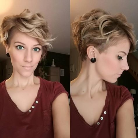 Shaved Pixie Haircuts - Stylish Short Haircut for Women Short Shaved Hairstyles, Kadeřnické Trendy, Stylish Short Haircuts, Haircuts For Wavy Hair, Edgy Chic, Short Wavy Hair, Short Pixie Haircuts, Pixie Haircuts, Shaved Hair