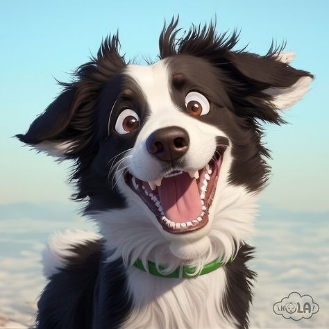 Cute Border Collie Drawing, Border Collie Cartoon, Cartoon Border Collie, Border Collie Drawing, Border Collie Illustration, Border Collie Painting, Painting Clipart, Dogs Watercolor, Border Collie Art