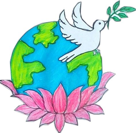 World Peace Day Drawing Easy | Peace On Earth Drawing | International Peace Day Poster Image Drawing