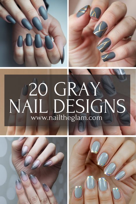 Article about 20 gray nail designs, featuring stylish and modern looks for a sleek and elegant manicure.

Gray nail designs, Elegant nail art, Stylish gray nails Grey French Manicure Nails, Gray Glittery Nails, Silver Gray Nail Designs, Gray Sns Nails Colors, Grey Or Silver Nails, Simple Grey Nails Short, Light Grey Nails With Glitter, Gray Glitter Nail Designs, Charcoal Acrylic Nails